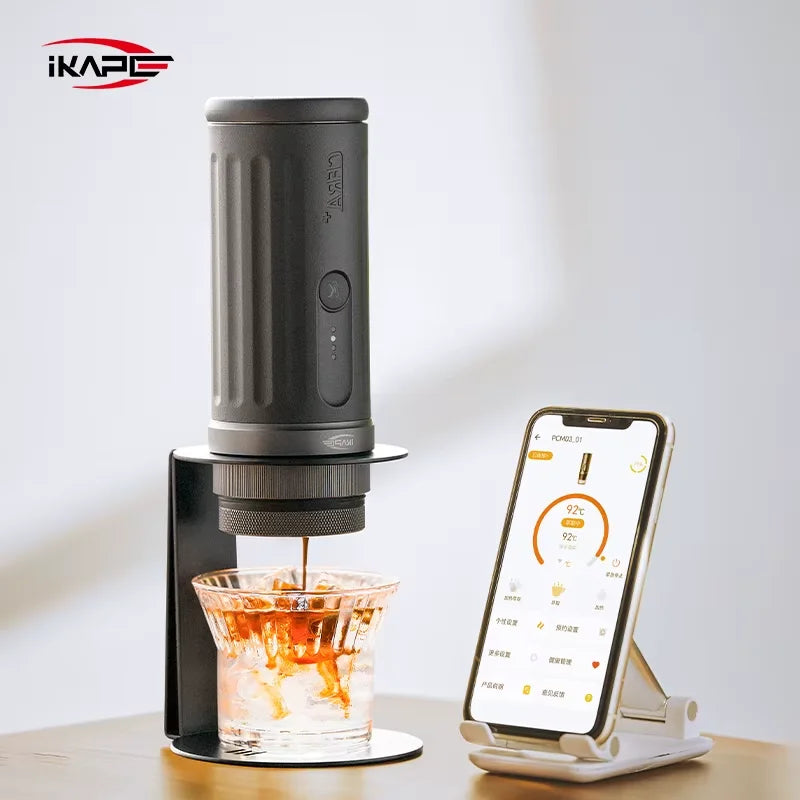 IKAPE Kapo K2 Portable Coffee Machine/Bluetooth connection/Timer Function,51/58mm Espresso Bottomless Portafilter,Camping/Home