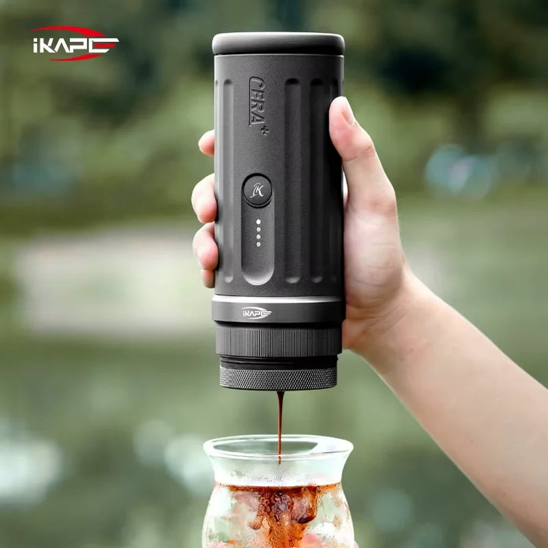 IKAPE Portable Bluetooth Wireless Electric Espresso Machine,Coffee 51mm Bottomless Portafilter,Ideal for Hiking/Camping/Home Use
