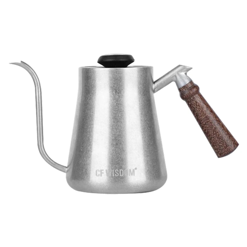 CF WISDOM Vintage 600ml Stainless Steel Pour Over Coffee Kettle - Retro Design, Gooseneck Spout, Ideal for Hand Drip Coffee & Te