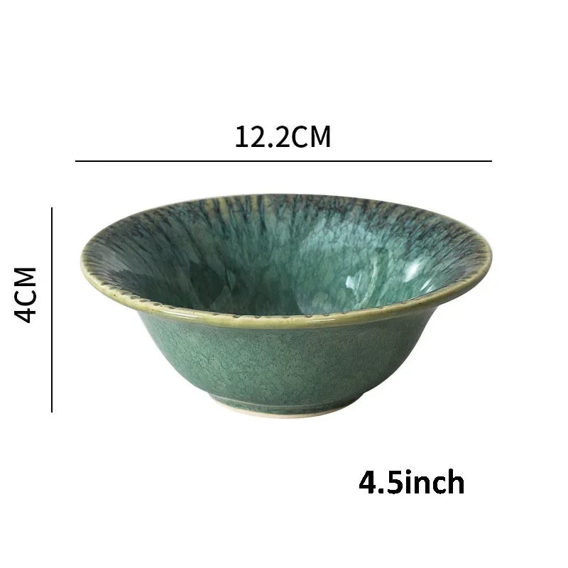 Kiln Change Ceramic Dinner Plate Rice Bowl Dish Tableware Household Dinnerware