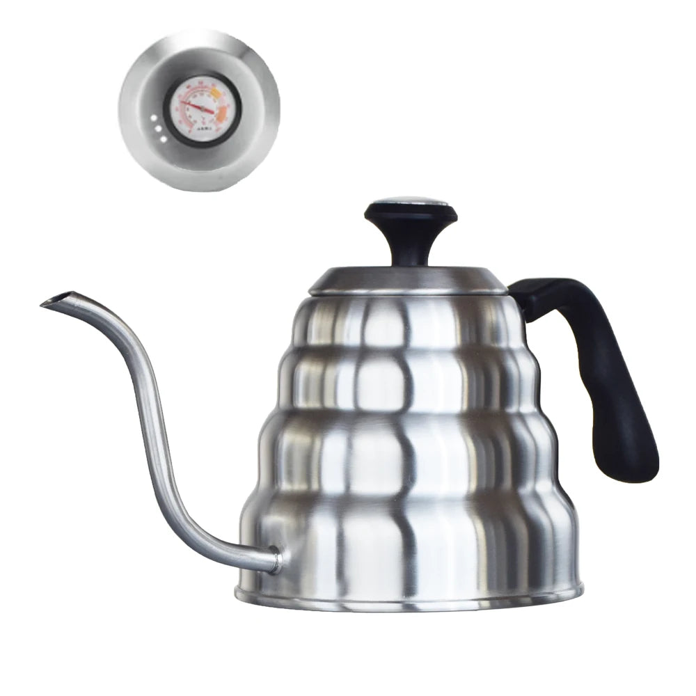 1.0L 1.2L Stainless Steel Gooseneck Pour Over Coffee kettle with Thermometer