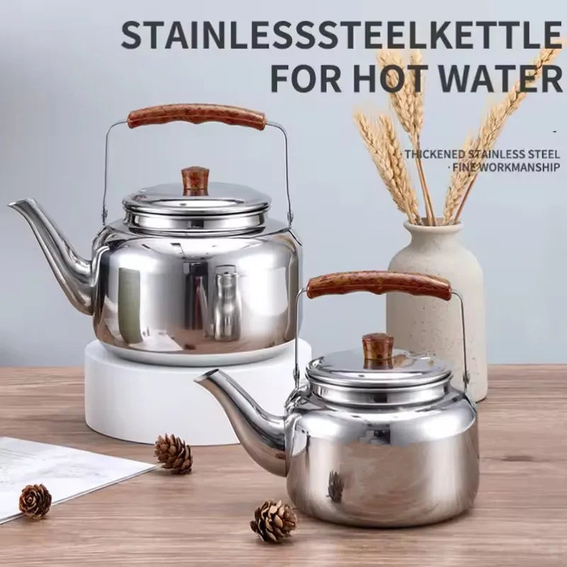 1L/1.5L/2L/2.5L Stainless Steel Teapots Brewing Tea Kettle Teapot Hotel Coffee Pot Electric Gas Stove Induction Cooker Teapot