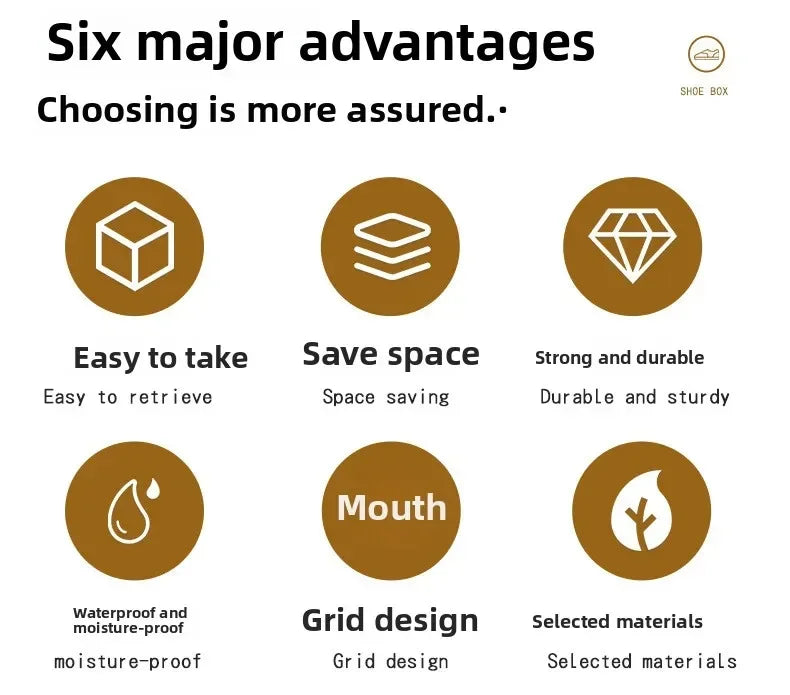 Multifunctional Grid Storage Shoe Box Cross-border Foldable Fabric with Cover Dustproof and Washable Sundries Storage Box