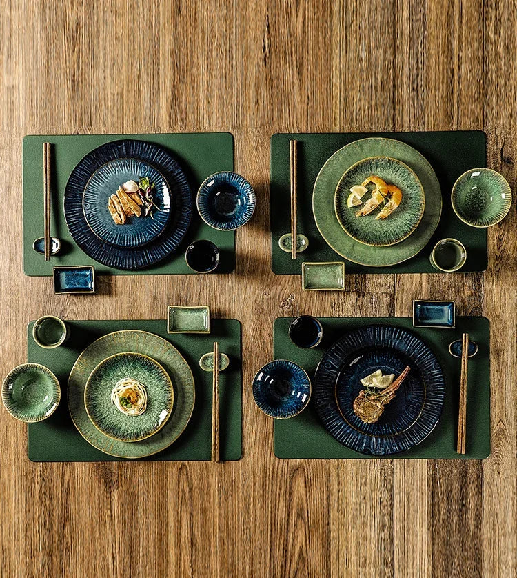 Kiln Change Ceramic Dinner Plate Rice Bowl Dish Tableware Household Dinnerware