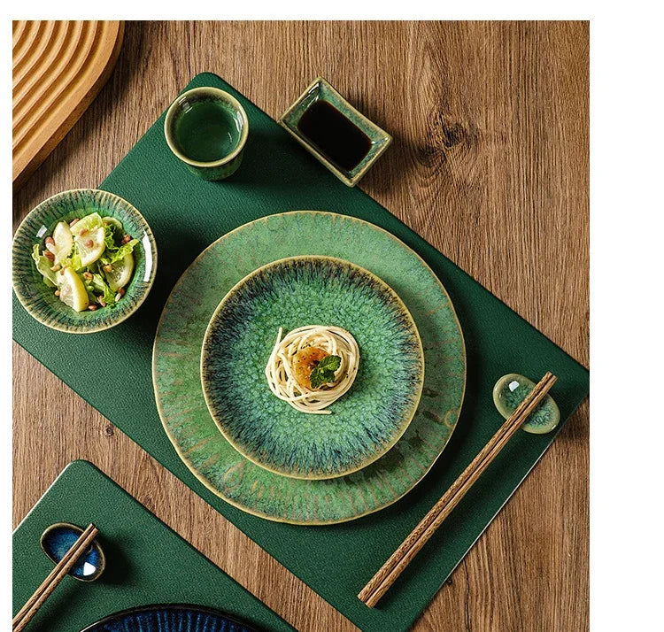 Kiln Change Ceramic Dinner Plate Rice Bowl Dish Tableware Household Dinnerware