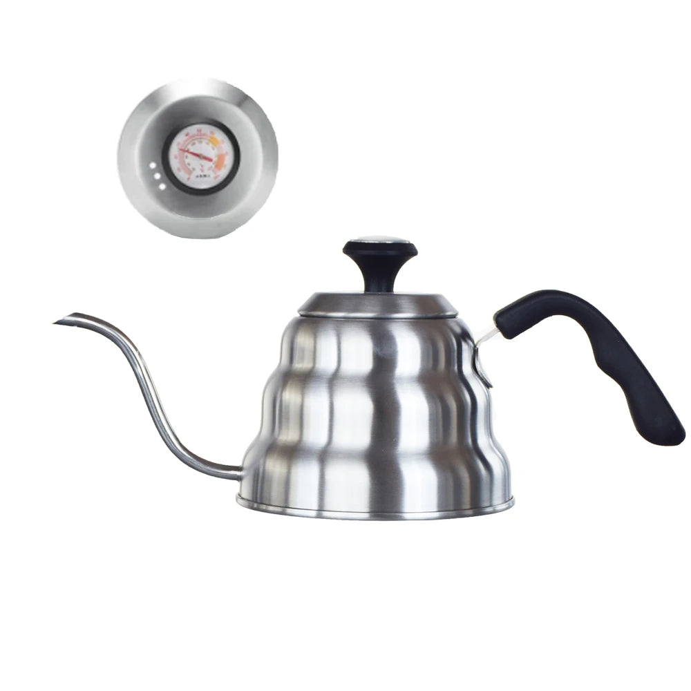1.0L 1.2L Stainless Steel Gooseneck Pour Over Coffee kettle with Thermometer