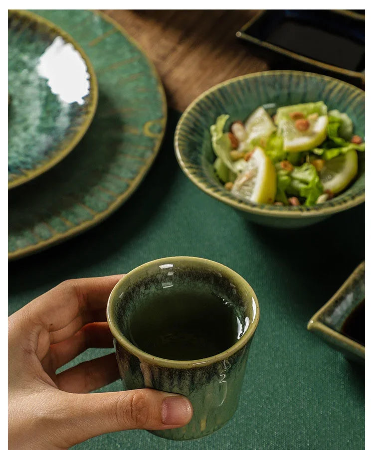 Kiln Change Ceramic Dinner Plate Rice Bowl Dish Tableware Household Dinnerware