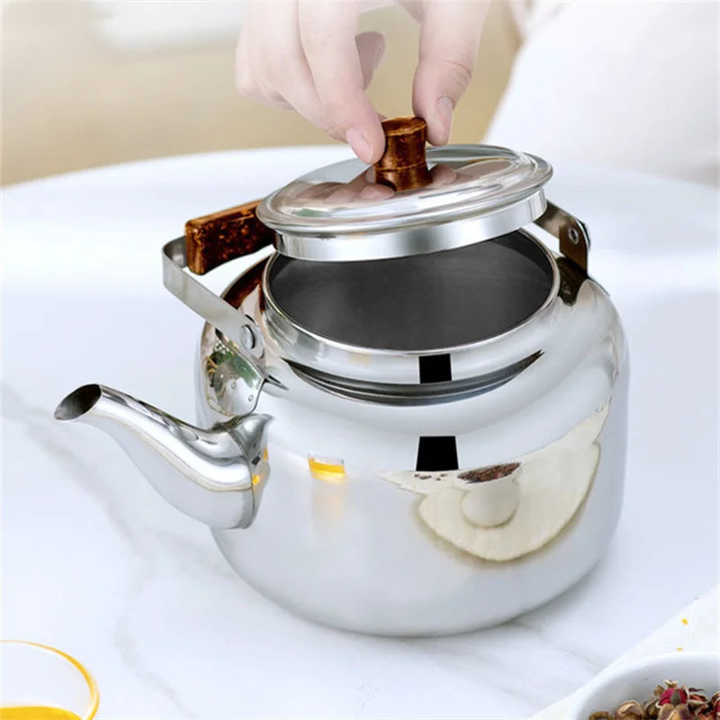 1L/1.5L/2L/2.5L Stainless Steel Teapots Brewing Tea Kettle Teapot Hotel Coffee Pot Electric Gas Stove Induction Cooker Teapot