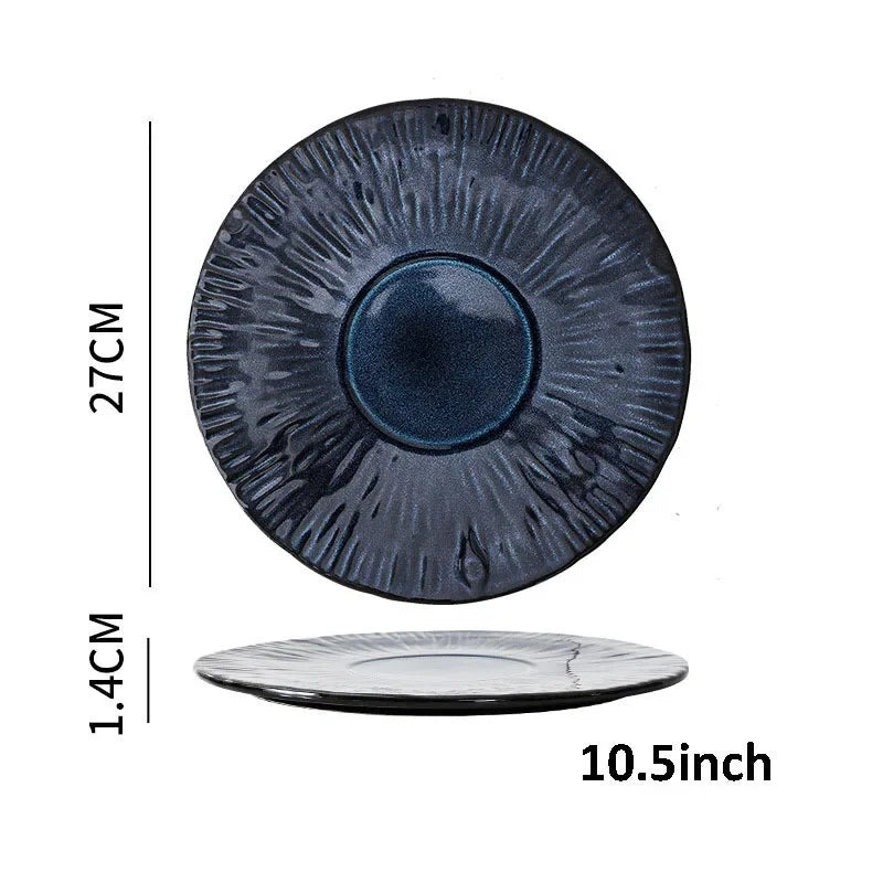 Kiln Change Ceramic Dinner Plate Rice Bowl Dish Tableware Household Dinnerware