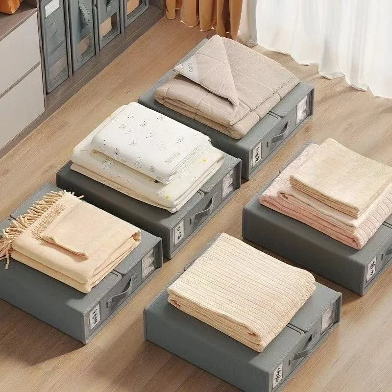 Non-woven Fabric Bed Sheet Storage Box New Solid Color Simple Fabric Bed Sheet Storage Wardrobe Bedroom Duvet Cover Storage Box