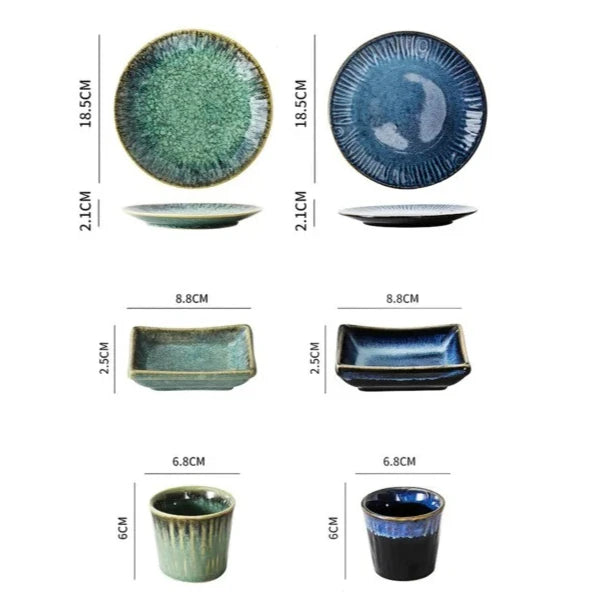 Kiln Change Ceramic Dinner Plate Rice Bowl Dish Tableware Household Dinnerware