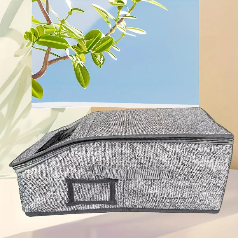 1PC multifunctional dust-proof zipper fabric storage box, large capacity wardrobe organizer, stackable for hats, clothes, dolls