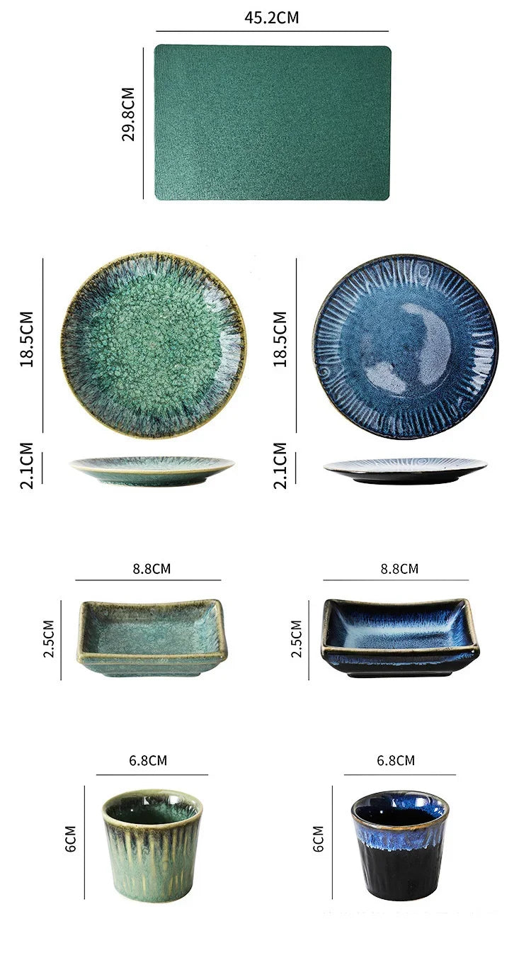 Kiln Change Ceramic Dinner Plate Rice Bowl Dish Tableware Household Dinnerware