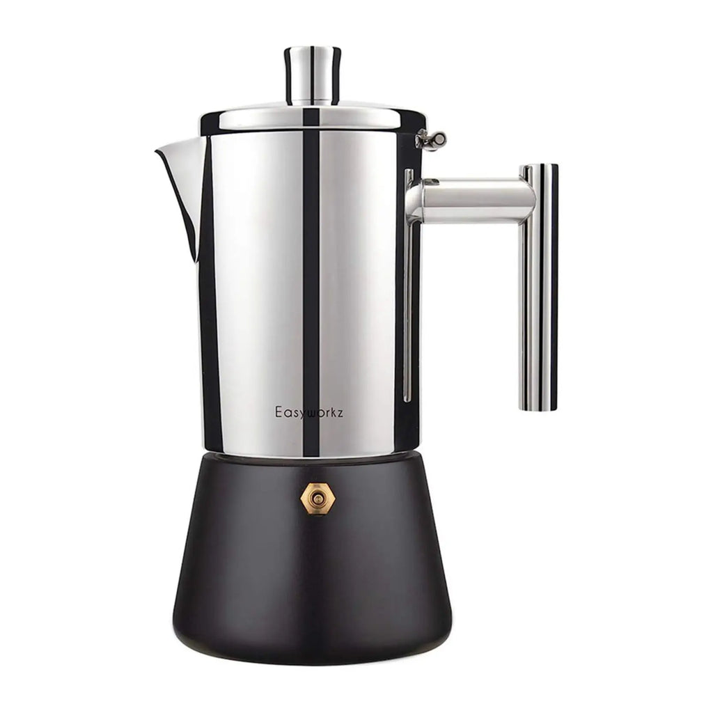 Easyworkz Diego Stovetop Espresso Maker Stainless Steel Italian Coffee Machine Maker Induction Moka Pot