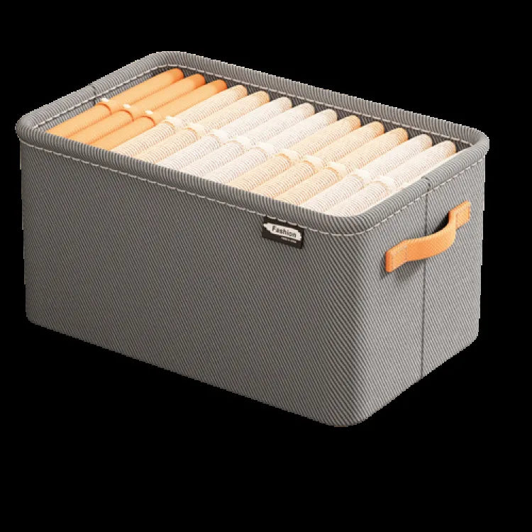 Home Clothing Storage Bin, Thickened Fabric Foldable Organizer with Steel Frame, Clothes/Pants Storage Box, for Closet/Bedroom