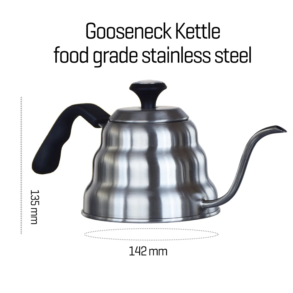 1.0L 1.2L Stainless Steel Gooseneck Pour Over Coffee kettle with Thermometer