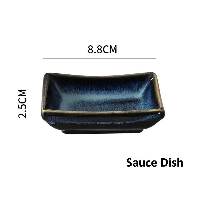 Kiln Change Ceramic Dinner Plate Rice Bowl Dish Tableware Household Dinnerware